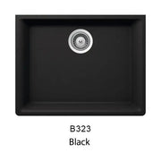 Bristol Sinks 23" Virtuo Granite Single Undermount Bowl Kitchen Sink Pearl Black B323