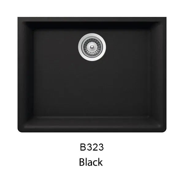 Bristol Sinks 23" Virtuo Granite Single Undermount Bowl Kitchen Sink Pearl Black B323