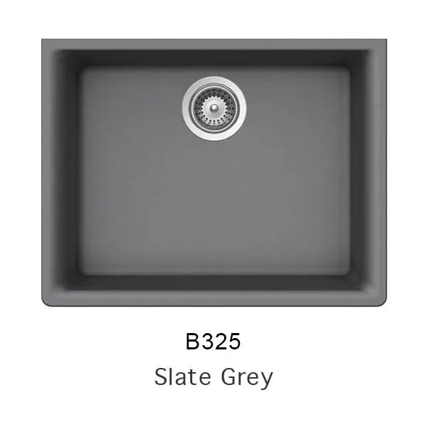 Bristol Sinks 23" Virtuo Granite Single Undermount Bowl Kitchen Sink Slate Grey B325
