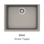 Bristol Sinks 23" Virtuo Granite Single Undermount Bowl Kitchen Sink Stone Taupe B340