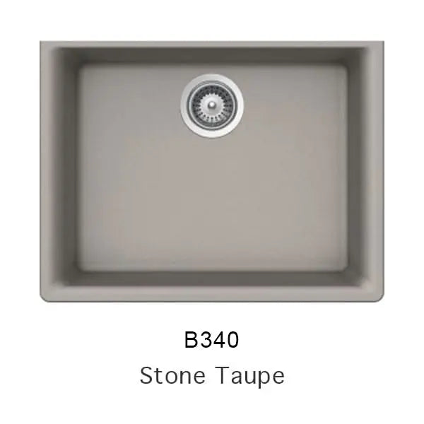 Bristol Sinks 23" Virtuo Granite Single Undermount Bowl Kitchen Sink Stone Taupe B340