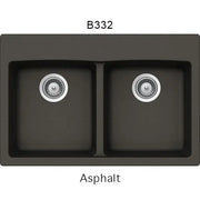 Bristol Sinks 31" Virtuo Granite Double Topmount Equal Bowl Kitchen Sink Asphalt Grey B332