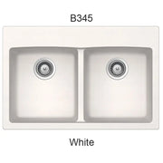 Bristol Sinks 31" Virtuo Granite Double Topmount Equal Bowl Kitchen Sink Ultra White B345