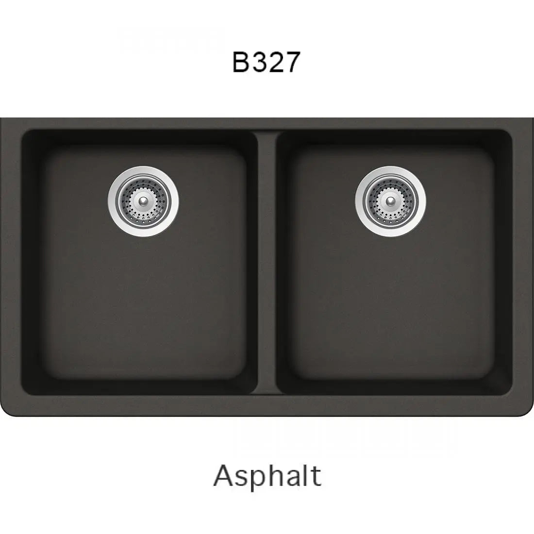 Bristol Sinks 32" Virtuo Granite Double Undermount Equal Bowl Kitchen Sink Asphalt Grey B327
