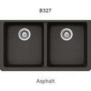 Bristol Sinks 32" Virtuo Granite Double Undermount Equal Bowl Kitchen Sink Asphalt Grey B327