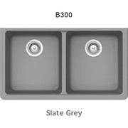 Bristol Sinks 32" Virtuo Granite Double Undermount Equal Bowl Kitchen Sink Slate Grey B300