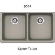 Bristol Sinks 32" Virtuo Granite Double Undermount Equal Bowl Kitchen Sink Stone Taupe B334