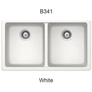 Bristol Sinks 32" Virtuo Granite Double Undermount Equal Bowl Kitchen Sink Ultra White B341