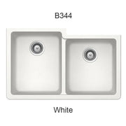 Bristol Sinks 32" Virtuo Granite Double Undermount Offset Bowl Kitchen Sink Ultra White B344
