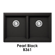 Bristol Sinks 32" Virtuo Granite Workstation Double Bowl Sink B361 Pearl Black