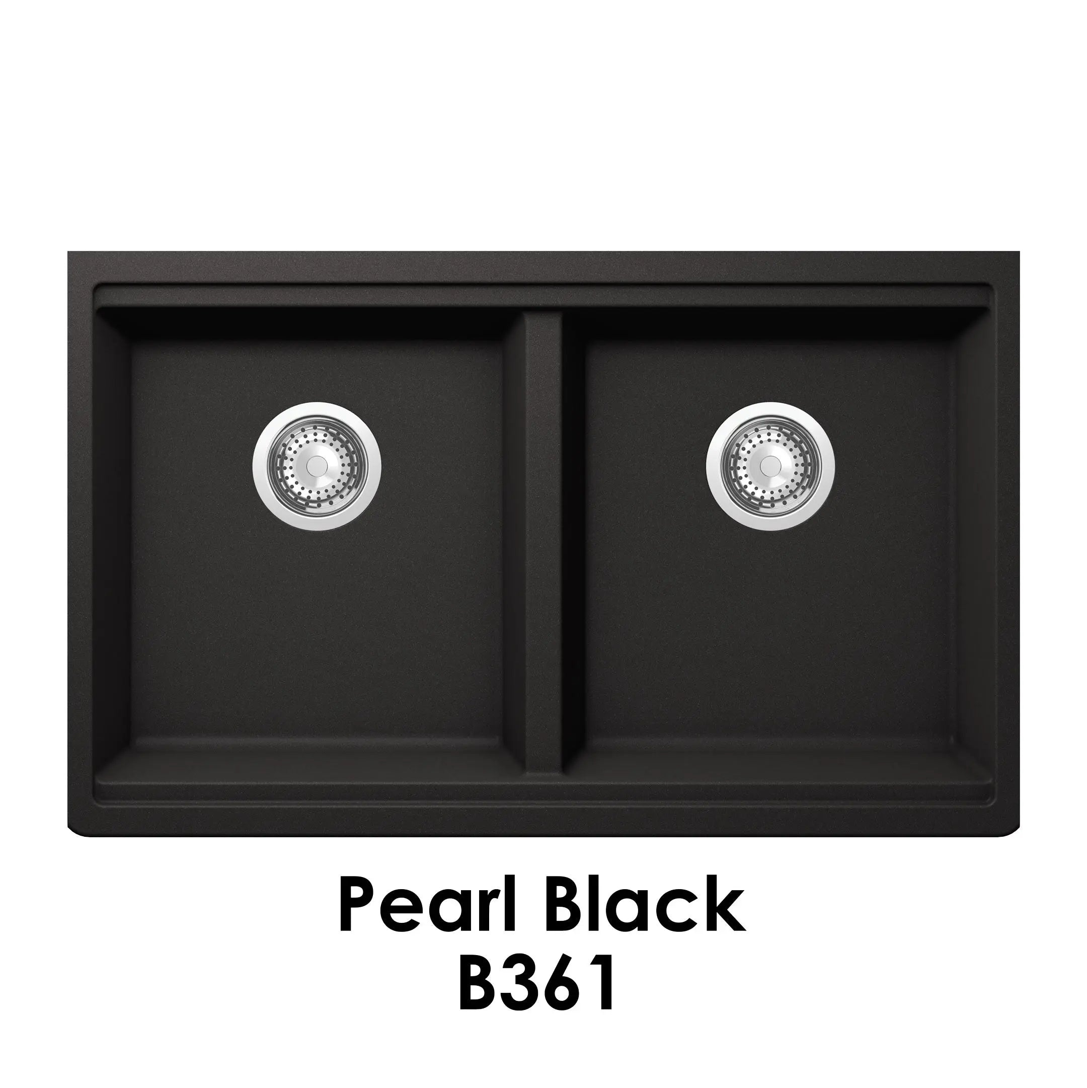Bristol Sinks 32" Virtuo Granite Workstation Double Bowl Sink B361 Pearl Black