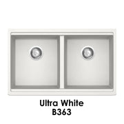 Bristol Sinks 32" Virtuo Granite Workstation Double Bowl Sink B363 Ultra White