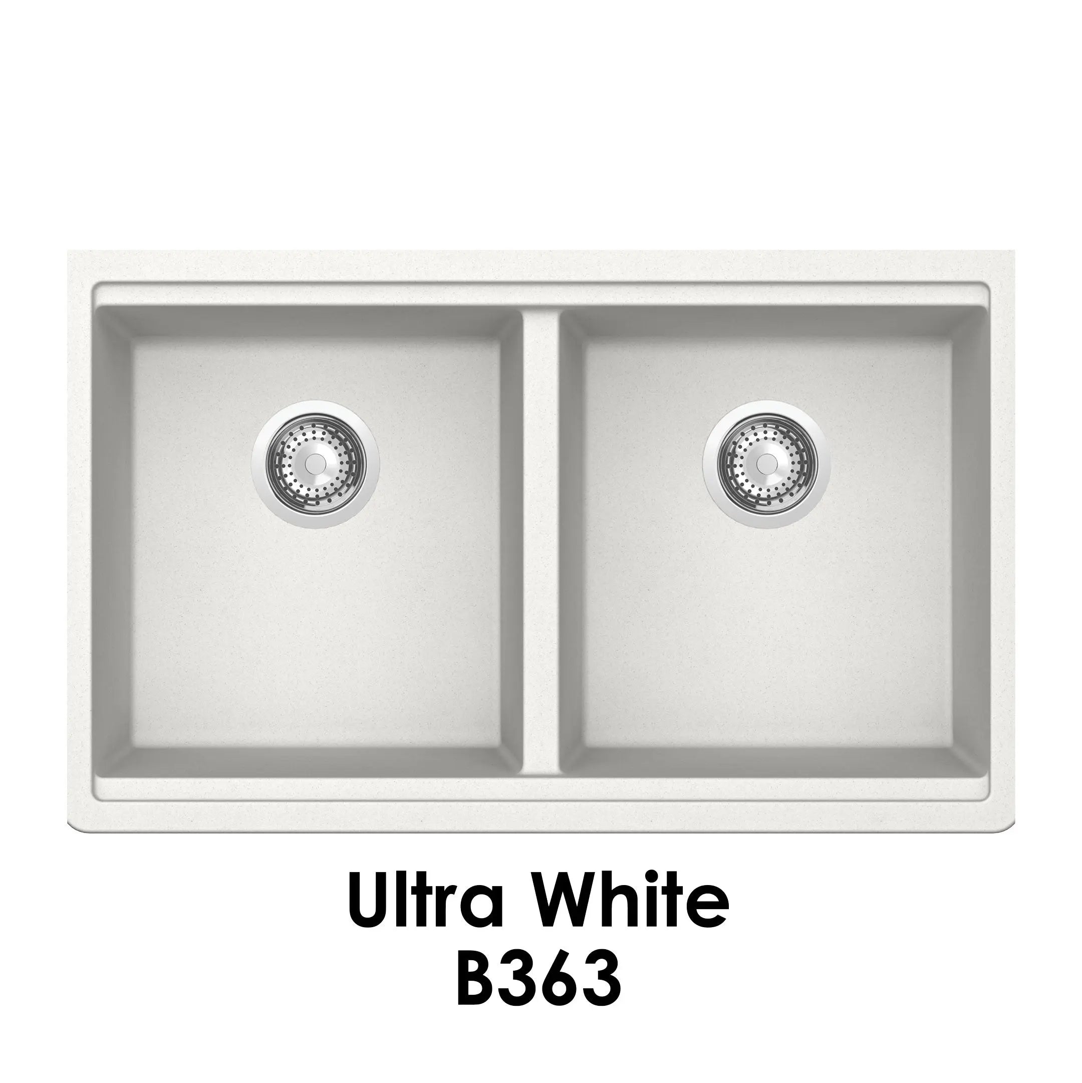 Bristol Sinks 32" Virtuo Granite Workstation Double Bowl Sink B363 Ultra White