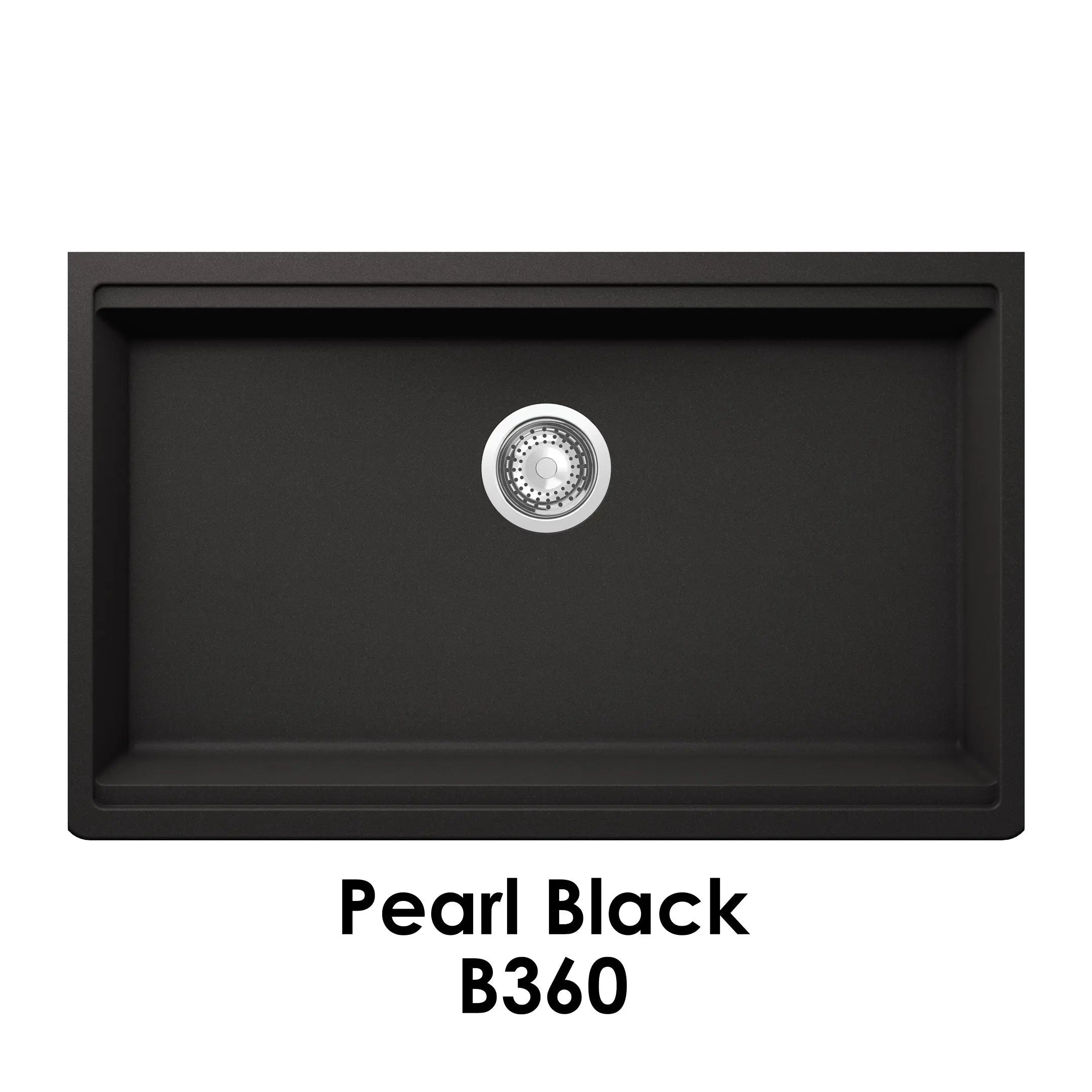 Bristol Sinks 32" Virtuo Granite Workstation Single Bowl Sink B360 Pearl Black