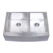 Bristol Sinks 33" B924 Apron Front Farmhouse Kitchen Offset Bowl Sink S. Steel
