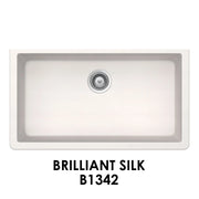 Bristol Sinks 33" The Adour Granite Single Undermount Bowl Kitchen Sink Brilliant Silk White B1342