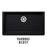 Bristol Sinks 33" The Adour Granite Single Undermount Bowl Kitchen Sink Tuxedo Black B1317