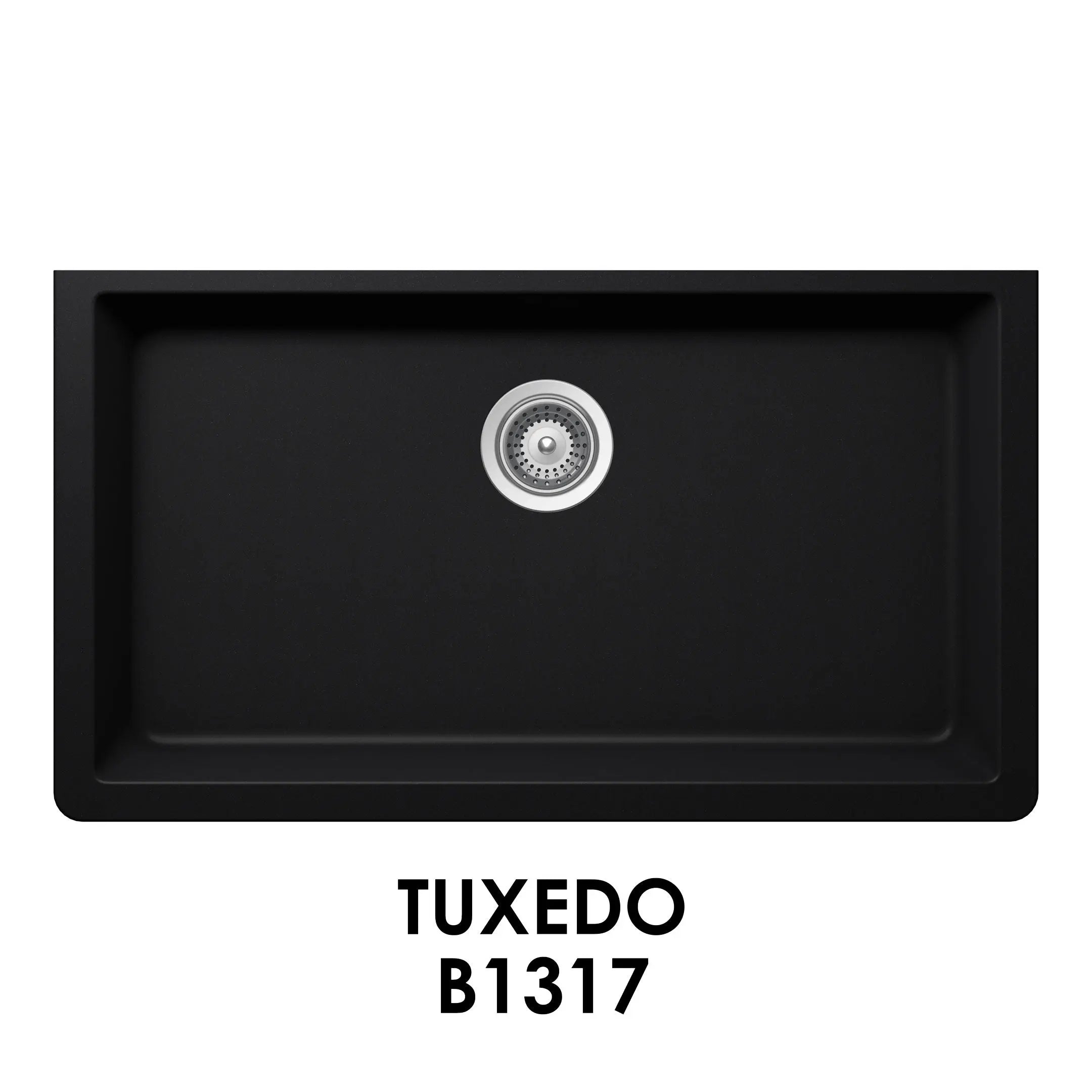 Bristol Sinks 33" The Adour Granite Single Undermount Bowl Kitchen Sink Tuxedo Black B1317