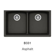 Bristol Sinks 33" Virtuo Granite Double Undermount Low Divide Bowl Kitchen Sink Asphalt Grey B331