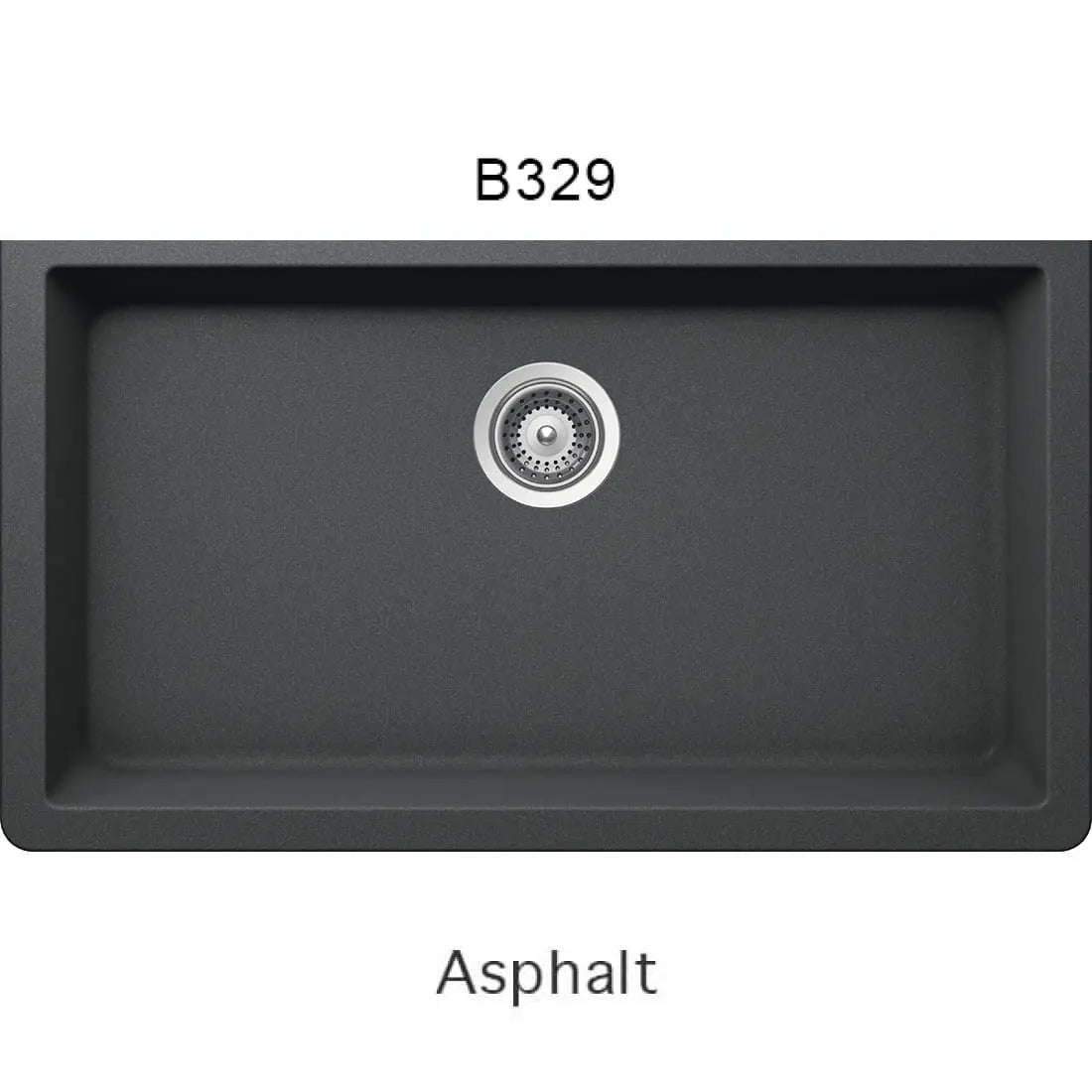 Bristol Sinks 33" Virtuo Granite Single Undermount Bowl Kitchen Sink Asphalt Grey B329
