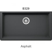 Bristol Sinks 33" Virtuo Granite Single Undermount Bowl Kitchen Sink Asphalt Grey B329