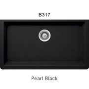 Bristol Sinks 33" Virtuo Granite Single Undermount Bowl Kitchen Sink Pearl Black B317
