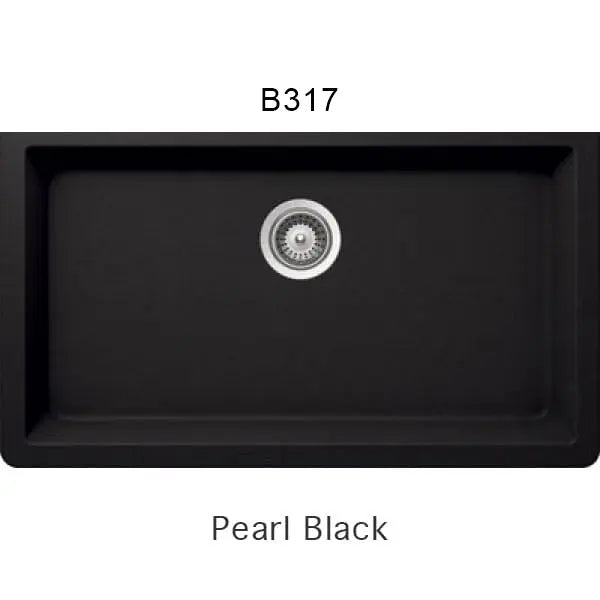 Bristol Sinks 33" Virtuo Granite Single Undermount Bowl Kitchen Sink Pearl Black B317