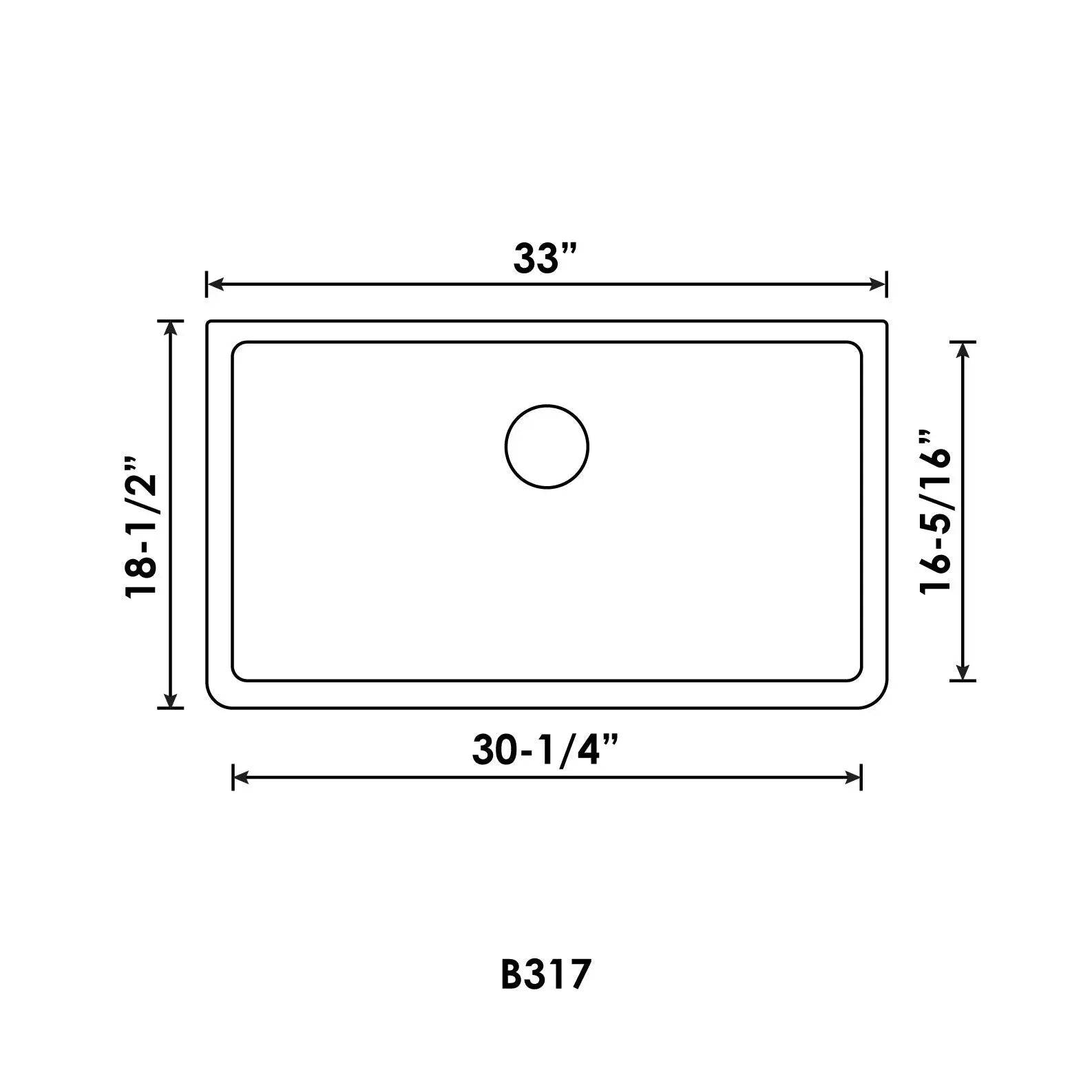 Bristol Sinks 33" Virtuo Granite Single Undermount Bowl Kitchen Sink Stone Taupe B336