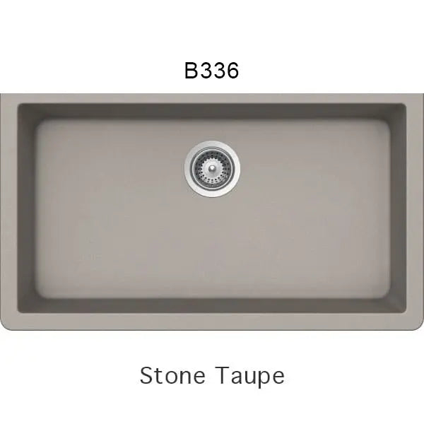 Bristol Sinks 33" Virtuo Granite Single Undermount Bowl Kitchen Sink Stone Taupe B336