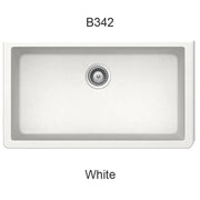 Bristol Sinks 33" Virtuo Granite Single Undermount Bowl Kitchen Sink Ultra White B342
