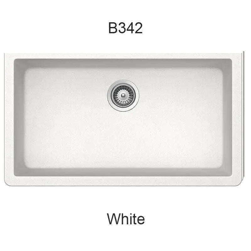 Bristol Sinks 33" Virtuo Granite Single Undermount Bowl Kitchen Sink Ultra White B342