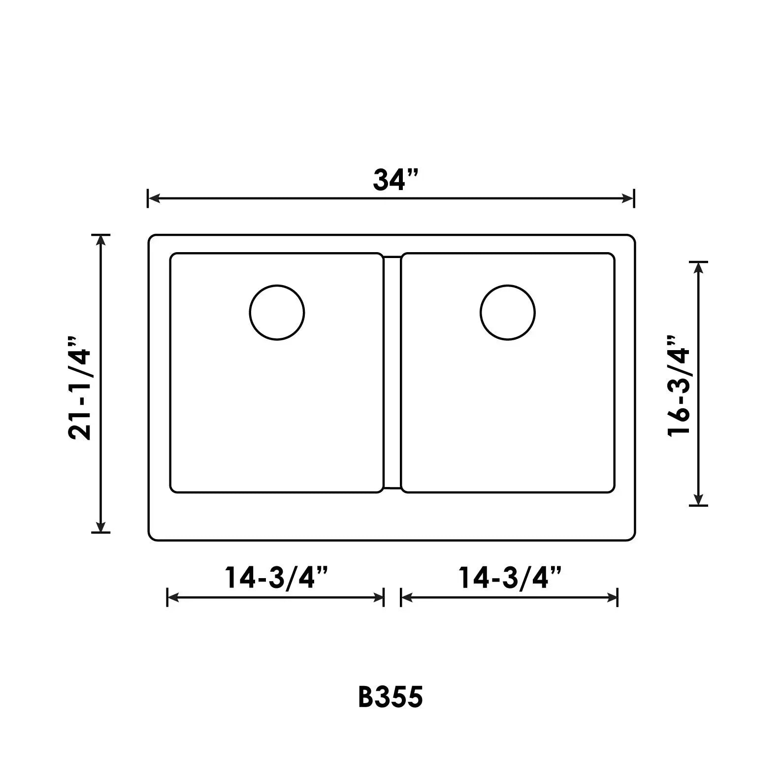Bristol Sinks 34" Virtuo Granite Farmhouse/Apron Double Bowl Kitchen Sink Slate Grey B357