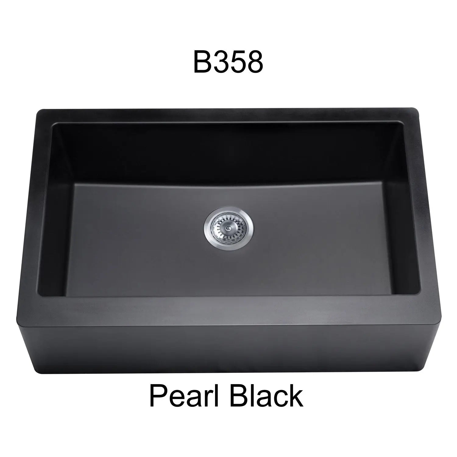 Bristol Sinks 34" Virtuo Granite Farmhouse/Apron Single Bowl Kitchen Sink Pearl Black B358