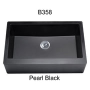 Bristol Sinks 34" Virtuo Granite Farmhouse/Apron Single Bowl Kitchen Sink Pearl Black B358