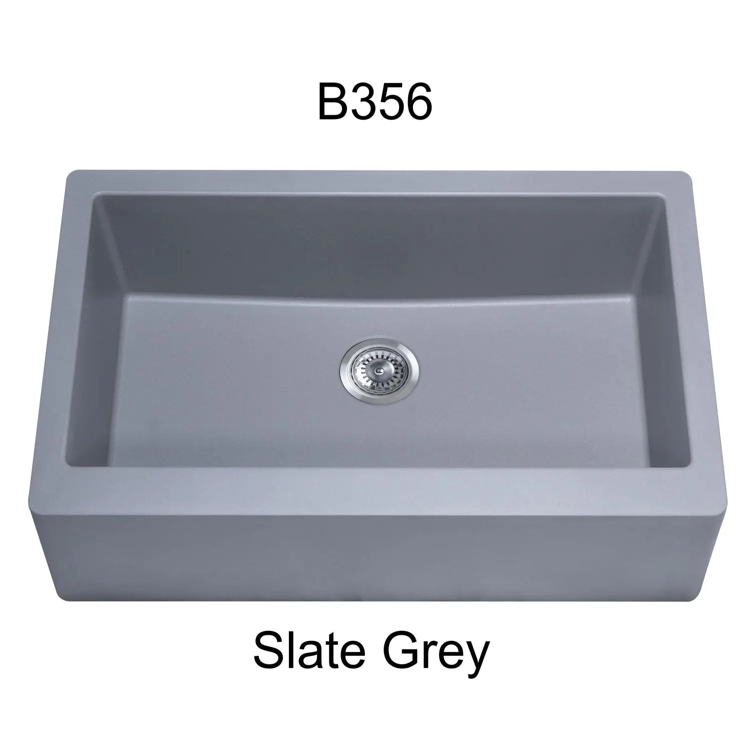 Bristol Sinks 34" Virtuo Granite Farmhouse/Apron Single Bowl Kitchen Sink Slate Grey B356