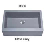 Bristol Sinks 34" Virtuo Granite Farmhouse/Apron Single Bowl Kitchen Sink Slate Grey B356
