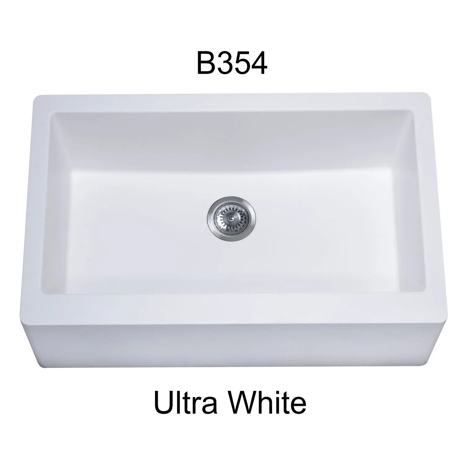 Bristol Sinks 34" Virtuo Granite Farmhouse/Apron Single Bowl Kitchen Sink Ultra White B354