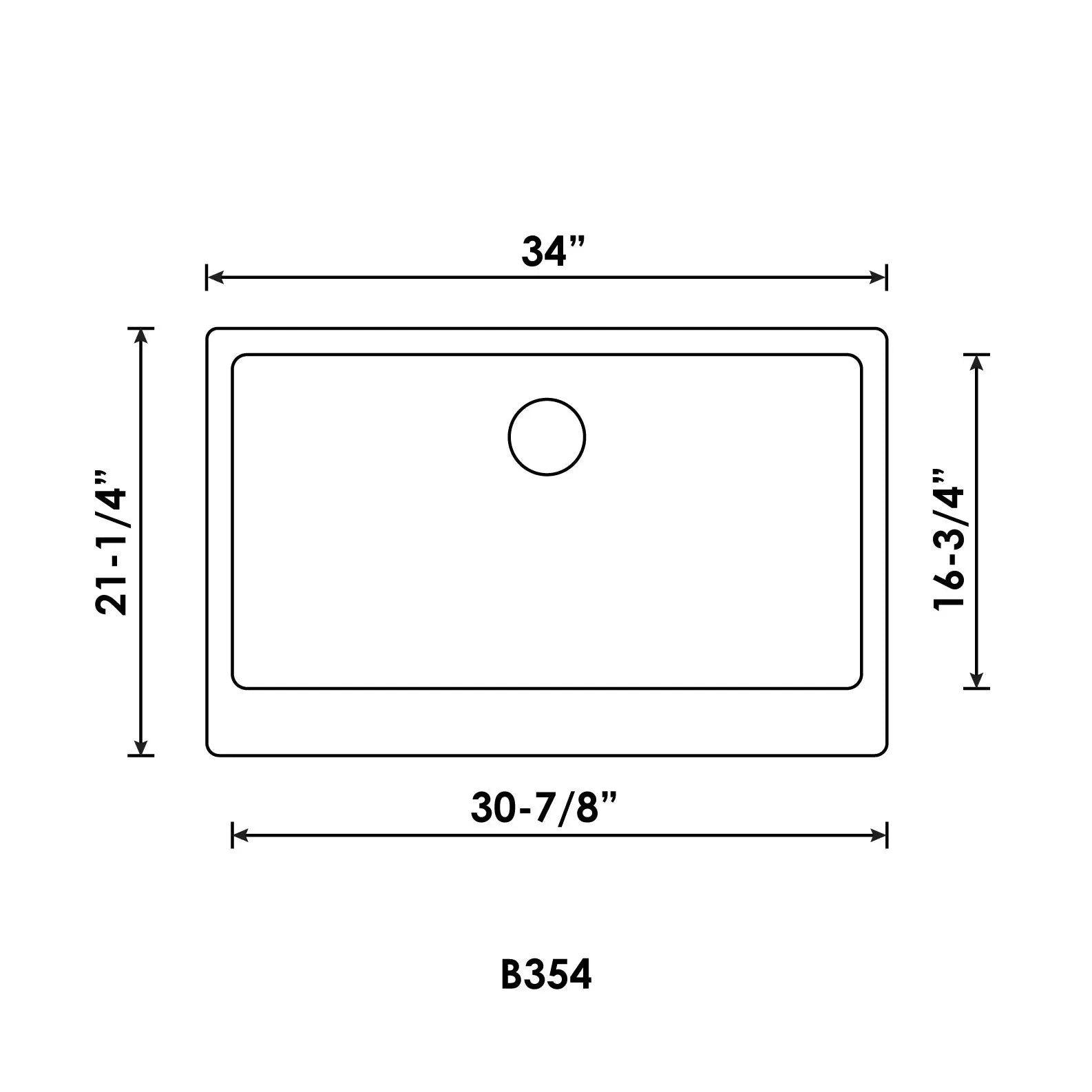 Bristol Sinks 34" Virtuo Granite Farmhouse/Apron Single Bowl Kitchen Sink Slate Grey B356