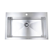 Bristol Sinks B1208 Top-mount Stainless Steel 1-Hole Single Bowl Kitchen Sink
