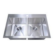 Bristol Sinks B1210 Top-mount Stainless Steel 1-Hole Double Bowl Kitchen Sink