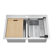 Bristol Sinks B1261 Low Divide Workstation Double Bowl Top mount Sink