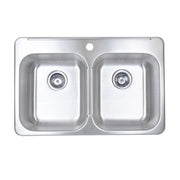 Bristol Sinks B211 Top-mount Stainless Steel 1-Hole Double Bowl Kitchen Sink B211