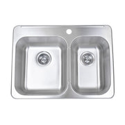 Bristol Sinks B212 Top-mount Stainless Steel 1-Hole Double Bowl Kitchen Sink