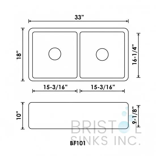 Bristol Sinks BF101 Fireclay Apron Farmhouse Kitchen Sink - CALL TO ORDER