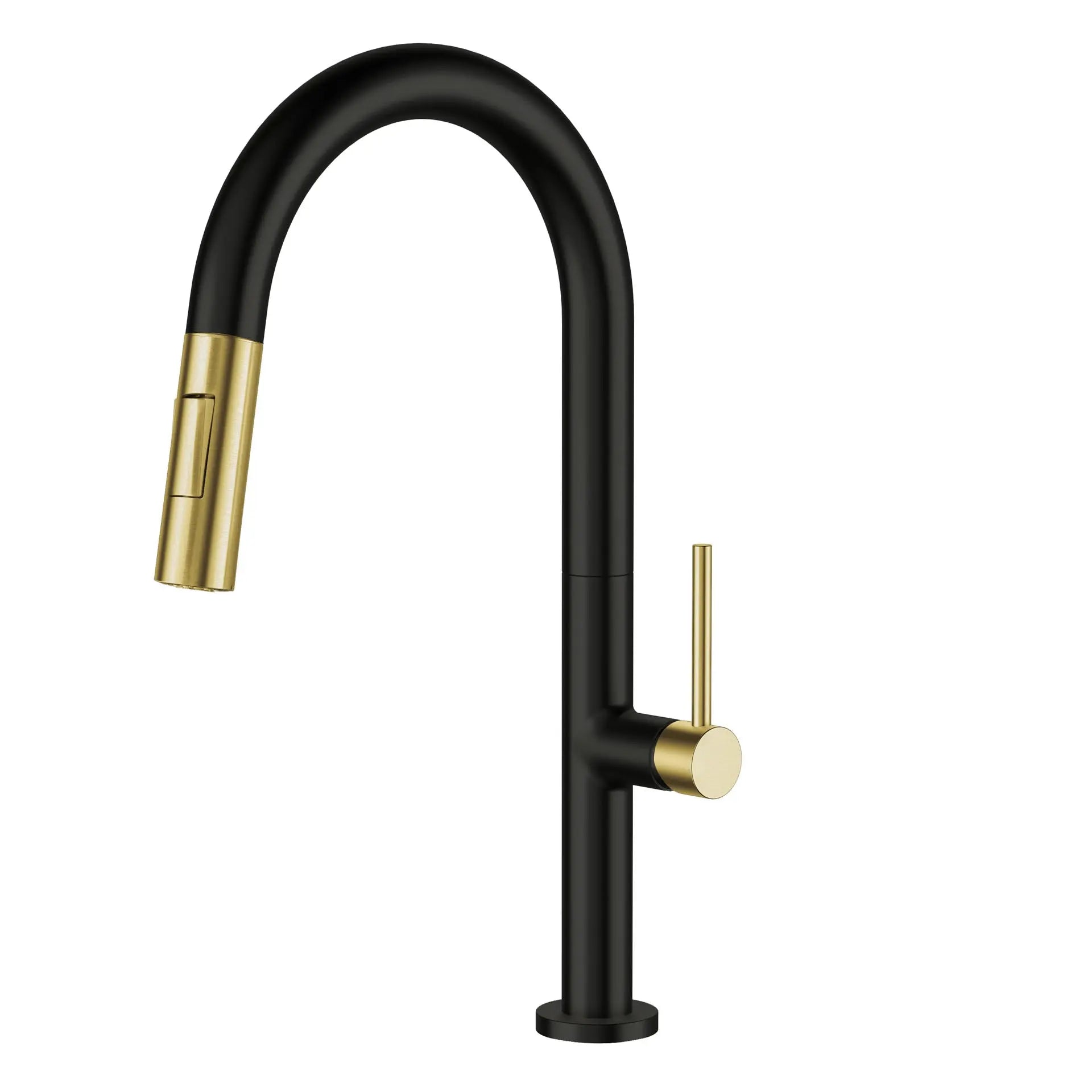 Bristol Sinks Calama Kitchen Faucet Pulldown Matte Black with Brushed Gold accents