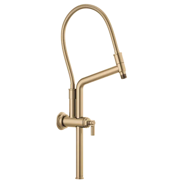 Brizo 10 7/16" Classic Slide Bar Shower Arm And Flange 81376-GL - Plumbing Market