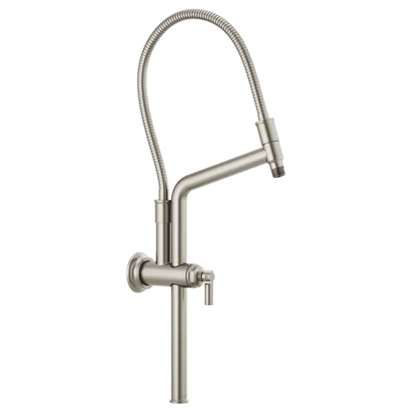 Brizo 10 7/16" Classic Slide Bar Shower Arm And Flange 81376-NK - Plumbing Market