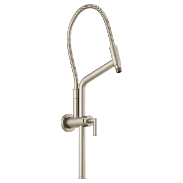 Brizo 10 7/16" Linear Round Slide Bar Shower Arm And Flange 81892-BN - Plumbing Market