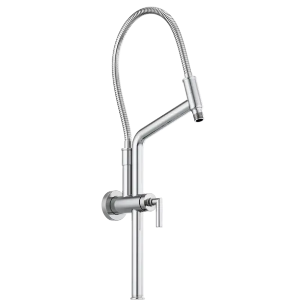 Brizo 10 7/16" Linear Round Slide Bar Shower Arm And Flange 81892-PC - Plumbing Market
