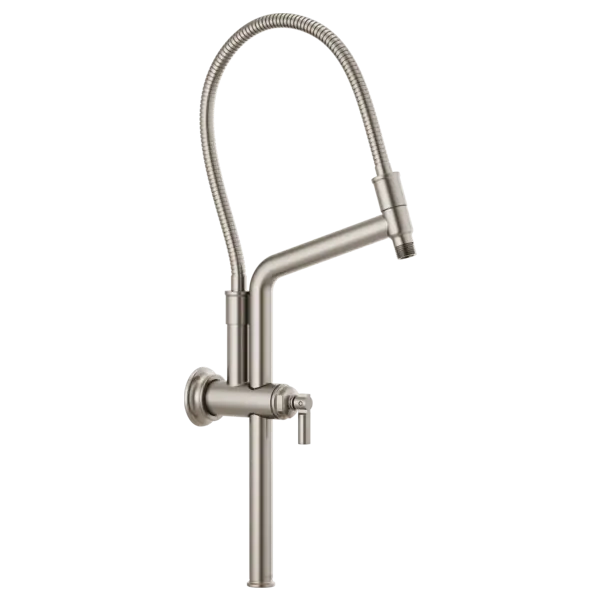 Brizo 11 7/16" Classic Slide Bar Shower Arm And Flange 81376-BN - Plumbing Market